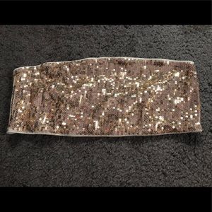 Express gold sequin bandeau.